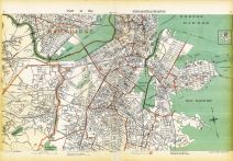 Metropolitan District Map - Pages 74 and 75, Boston, Cambridge, Brookline, Roxbury, Brighton, Massachusetts State Atlas 1891